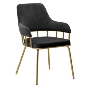 INART ΚΑΡΕΚΛΑ ΜΕΤΑΛ/ΒΕΛΟΥΔΙΝΗ ΧΡΥΣΗ/ΜΑΥΡΗ 62X56X82/45 | homidoo.gr
