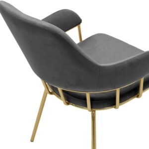 Inart Καρέκλα 2 Τμχ Μεταλλική-Βελούδινη 62x56x82-45 Μαύρο-Χρυσαφί 3-50-553-0019 - Image 6