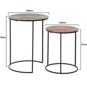 Inart Ζιγκόν Σετ 2 Τμχ Αλουμινίου Αντικέ Δ48x60cm Μπρονζέ-Μαύρο 3-50-578-0033 - Image 6