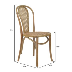 INART ΚΑΡΕΚΛΑ ΞΥΛΙΝΗ ME ΡΑΤΤΑΝ NATURAL 40Χ45Χ90/47 | homidoo.gr