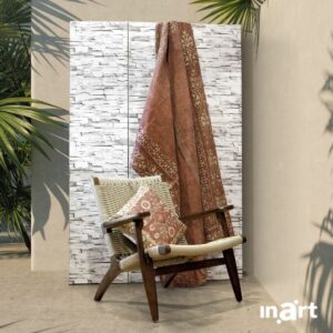 INART ΚΑΡΕΚΛΑ ΞΥΛΙΝΗ/RATTAN ΚΑΦΕ/ΜΠΕΖ 74X67X75/38 | homidoo.gr