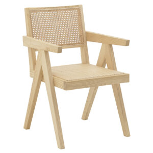 INART ΚΑΡΕΚΛΑ ΞΥΛΙΝΗ/RATTAN NATURAL/ΜΠΕΖ 58X56X87/46 | homidoo.gr