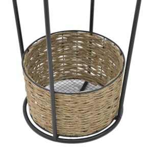 INART ΤΡΑΠΕΖΑΚΙ ΜΕΤΑΛ. ΜΑΥΡΟ/NATURAL Φ44Χ60 | homidoo.gr