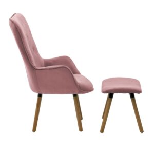 INART S/2 ΠΟΛΥΘΡΟΝΑ ΜΕ ΥΠΟΠΟΔΙΟ ΒΕΛΟΥΔΙΝΗ ΡΟΖ 68X75X105/48 | homidoo.gr