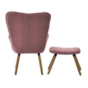 INART S/2 ΠΟΛΥΘΡΟΝΑ ΜΕ ΥΠΟΠΟΔΙΟ ΒΕΛΟΥΔΙΝΗ ΡΟΖ 68X75X105/48 | homidoo.gr