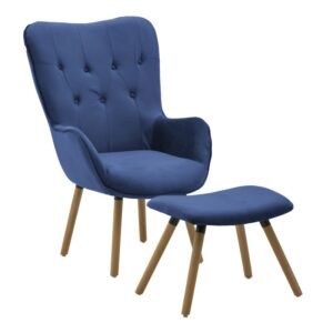 INART S/2 ΠΟΛΥΘΡΟΝΑ ΜΕ ΥΠΟΠΟΔΙΟ ΒΕΛΟΥΔΙΝΗ ΜΠΛΕ 68X75X105/48 | homidoo.gr