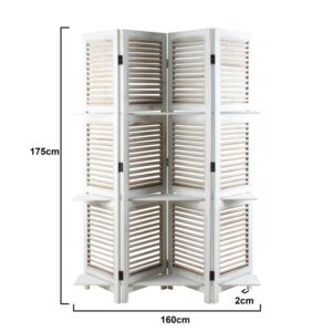 INART ΠΑΡΑΒΑΝ ΞΥΛΙΝΟ ΜΠΕΖ/ΕΚΡΟΥ+ΡΑΦΙ 125X35X175 | homidoo.gr