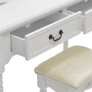 Inart Μπουντουάρ Και Σκαμπώ Σετ 2 Τμχ Ξύλινο 100x40x145cm Λευκό 3-50-905-0028 - Image 6