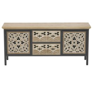 INART ΜΠΟΥΦΕΣ ΞΥΛ/ΜΕΤΑΛ. ΑΝΤΙΚΕ ΜΑΥΡΟΣ/NATURAL 120Χ36Χ54 | homidoo.gr