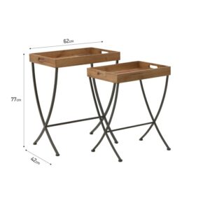 INART S/2 ΔΙΣΚΟΤΡΑΠΕΖΟ ΞΥΛ/ΜΕΤΑΛ. ΑΝΤΙΚΕ ΜΑΥΡΟ/NATURAL 62Χ42Χ77 | homidoo.gr