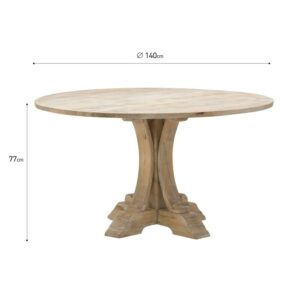 Inart Τραπεζαρία Ροτόντα Ξύλινη Φ140x77cm Αντικέ-Λευκό 3-50-969-0001 - Image 6