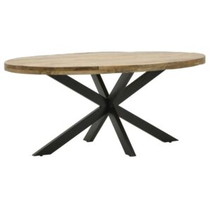 INART ΤΡΑΠΕΖΑΡΙΑ ΞΥΛ.ΜΕΤΑΛ. NATURAL/ΜΑΥΡΗ 190Χ100Χ77 | homidoo.gr