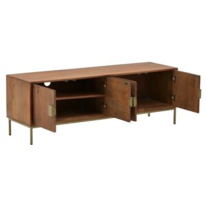 INART ΕΠΙΠΛΟ TV ΞΥΛΙΝΟ/ΜΕΤΑΛ. NATURAL/ΧΡΥΣΟ 145X40X50 | homidoo.gr