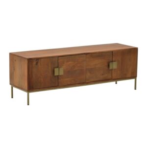 INART ΕΠΙΠΛΟ TV ΞΥΛΙΝΟ/ΜΕΤΑΛ. NATURAL/ΧΡΥΣΟ 145X40X50 | homidoo.gr