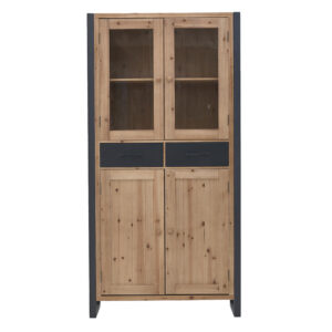 INART ΒΙΤΡΙΝΑ ΞΥΛΙΝΗ/ΜΕΤΑΛΛΙΚΗ NATURAL/ΜΑΥΡΗ  90X40X180 | homidoo.gr