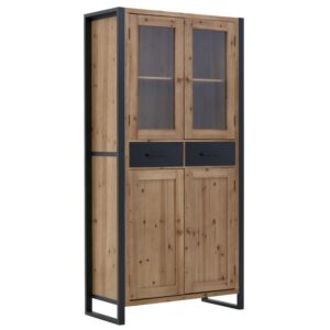 INART ΒΙΤΡΙΝΑ ΞΥΛΙΝΗ/ΜΕΤΑΛΛΙΚΗ NATURAL/ΜΑΥΡΗ  90X40X180 | homidoo.gr