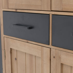 INART ΒΙΤΡΙΝΑ ΞΥΛΙΝΗ/ΜΕΤΑΛΛΙΚΗ NATURAL/ΜΑΥΡΗ  90X40X180 | homidoo.gr
