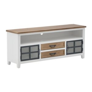INART ΕΠΙΠΛΟ TV ΞΥΛΙΝΟ/ΓΥΑΛΙΝΟ NATURAL/ΛΕΥΚΟ 135Χ34Χ55 | homidoo.gr