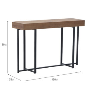 Inart Κονσόλα Ξύλινη-Μεταλλική 120x35x80cm Φυσικό Μπεζ-Μαύρο 3-50-987-0008 - Image 6