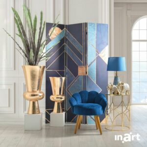 INART ΒΑΖΟ FIBERGLASS ΛΕΥΚΟ/ΧΡΥΣΟ Φ38Χ100 | homidoo.gr