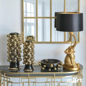 INART ΒΑΖΟ ΚΕΡΑΜΙΚΟ ΜΑΥΡΟ/ΧΡΥΣΟ Φ20X45 | homidoo.gr