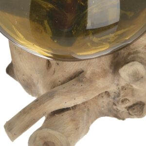 INART ΒΑΖΟ ΓΥΑΛΙΝΟ/ΞΥΛΙΝΟ NATURAL/ΜΕΛΙ 22Χ22Χ25 | homidoo.gr