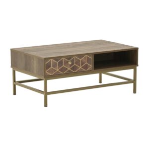 CLICK ΤΡΑΠΕΖΙ ΣΑΛΟΝΙΟΥ ΞΥΛΙΝΟ ΚΑΦΕ/ΧΡΥΣΟ 101Χ59Χ43 | homidoo.gr