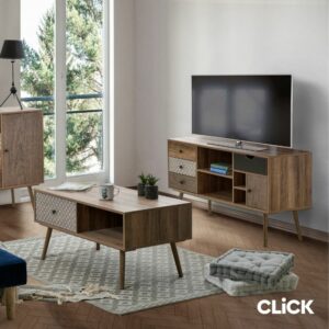 CLICK ΕΠΙΠΛΟ TV ΞΥΛΙΝΟ NATURAL 120X39X64 | homidoo.gr