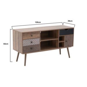 CLICK ΕΠΙΠΛΟ TV ΞΥΛΙΝΟ NATURAL 120X39X64 | homidoo.gr