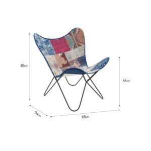 INART ΚΑΡΕΚΛΑ ΠΕΤΑΛΟΥΔΑ ΜΕΤΑΛ/ΥΦΑΣΜ. PATCHWORK 65X74X85/44 | homidoo.gr