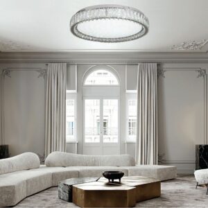 Inlight Φωτιστικό Οροφής Πλαφονιέρα Φ80cm Από Χρωμιωμένο Μέταλλο Και Κρύσταλλα 42013-Α | homidoo.gr