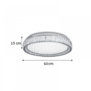 Inlight Φωτιστικό Οροφής Πλαφονιέρα Φ60cm Από Χρωμιωμένο Μέταλλο Και Κρύσταλλα 42013-B | homidoo.gr