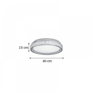 Inlight Φωτιστικό Οροφής Πλαφονιέρα Φ40cm Από Χρωμιωμένο Μέταλλο Και Κρύσταλλα 42013-Γ | homidoo.gr