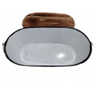 Lalos Διακοσμητική Σκάφη Με Ξύλινο Καπάκι 'Vintage' 44x22x12cm Λευκό 5834 - Image 6
