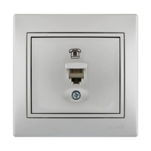 Lezard Πρίζα Τηλεφώνου RJ11 1X4P με 1 Έξοδο Ασημί Mira (Πλήρης) 701.1010137 | homidoo.gr