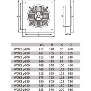 Dospel Εξαεριστήρας Τοίχου Woks Φ400 Standard Μαύρος 6650070094 | homidoo.gr