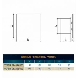 Dospel Εξαεριστήρας Τοίχου Veroni Glass Φ100mm 007-7608A Λευκός 6650077608A - Image 5