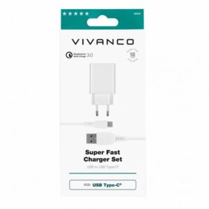 Vivanco Φορτιστής Ταξιδίου 18W Με Καλώδιο USB-C Και Θύρα USB-A Λευκός 62219 | homidoo.gr
