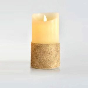 Magic Christmas Κερί Μπαταρίας Με Σχοινί Ιβουάρ 7.5x15cm Κίνηση Στη Φλόγα Χρονοδιακόπτης 147-15078 | homidoo.gr