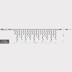 Magic Christmas Βροχή 144 LED Ψυχρό Λευκό 300*60cm Με 8 Προγράμματα IP44 600-11354 | homidoo.gr