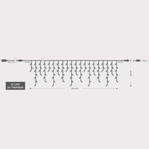 Magic Christmas Βροχή 144 LED Ψυχρό Λευκό 300*60cm Διάφανο Καλώδιο IP44 Επεκτεινόμενη 600-11355 | homidoo.gr