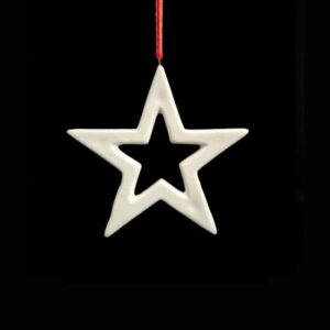 Magic Christmas Αστέρι Κεραμικό 8x0.3x8cm Λευκό 600-40364 | homidoo.gr