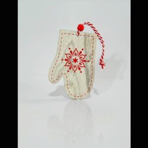 Magic Christmas Γάντι Ξύλινο Με Κόκκινα Σχέδια 7.5*10.5*0.5cm 600-40449 | homidoo.gr