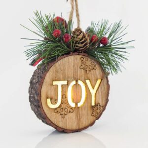 Magic Christmas Ξύλινο Κρεμαστό Φωτιζόμενο Στολίδι 8.5*3*11cm Μπαταρίας 600-40920 | homidoo.gr