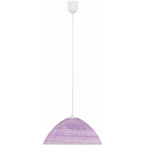 Arkolight Φωτιστικό Κρεμαστό 1xE27 Φ25cm Μοντέρνο Γυάλινο Λιλά-Λευκό Ρ1126-3/25