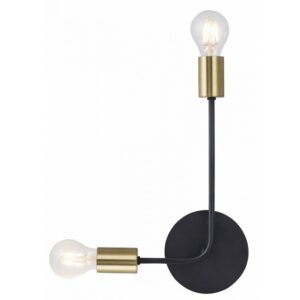 Rabalux Lanny Απλίκα Δίφωτη Φ23xY37cm Χρυσό-Μαύρο 2102 | homidoo.gr
