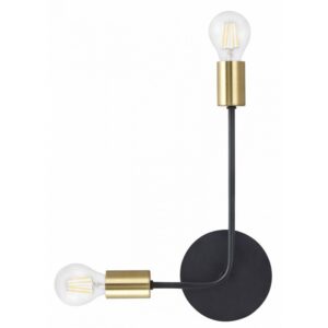 Rabalux Lanny Απλίκα Δίφωτη Φ23xY37cm Χρυσό-Μαύρο 2102 | homidoo.gr