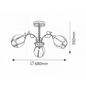 Rabalux Joel Οροφής Τρίφωτο Π68xY35cm Μπρονζέ 2270 | homidoo.gr
