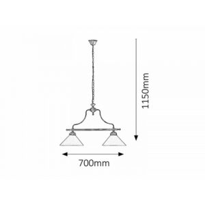 Rabalux Marian Δίφωτο Κρεμαστό Π70xY115cm Λευκό-Μπρονζέ 2707 | homidoo.gr