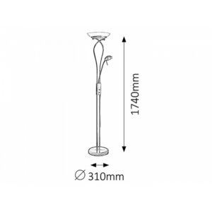 Rabalux Gamma Δαπέδου Φωτιστικό Φ21xY170.4cm Λευκό-Μπρονζέ 4078 | homidoo.gr